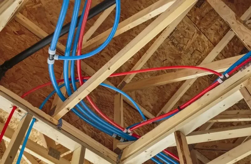 Repiping work with new plumbing lines being installed