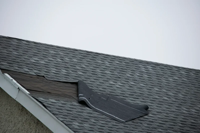 Residential roof maintenance and inspection in progress