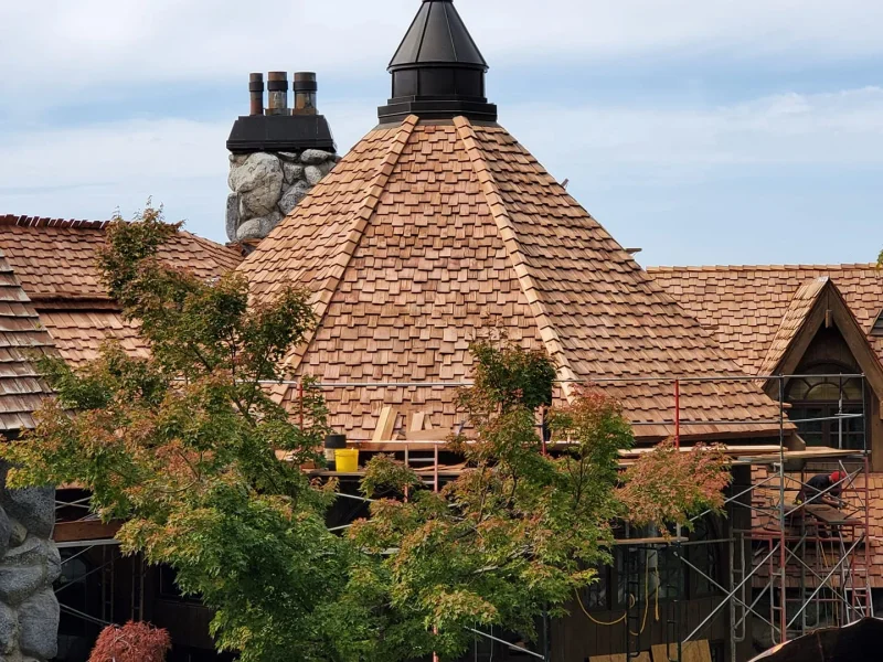 Completed tile roof installation on a residential home
