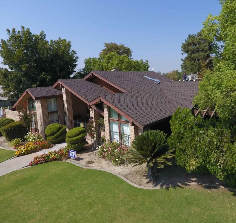Asphalt shingle roof installed on a residential property