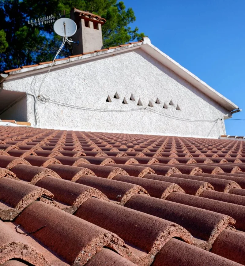 Residential tile roof installed on a home