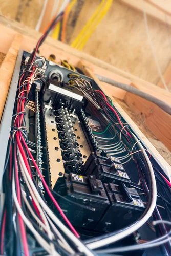 Electrical junction box with connected wires